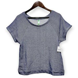 Honeydew Women's Size L Scoop Neck Short Sleeve T-Shirt Top Blouse Blue